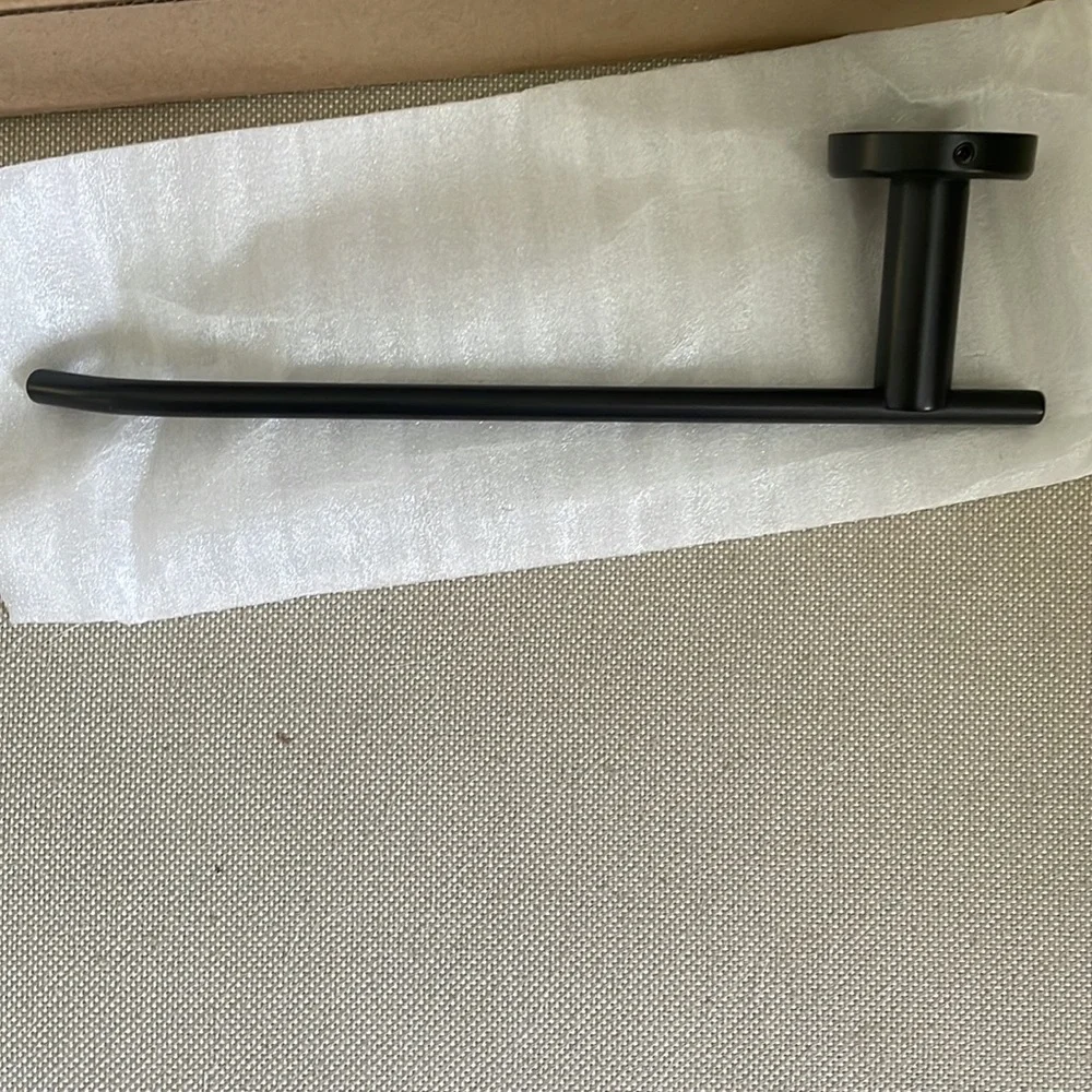 Matte Black Hand Towel Holder, Stainless Steel wall mount 9 in NWT NIB